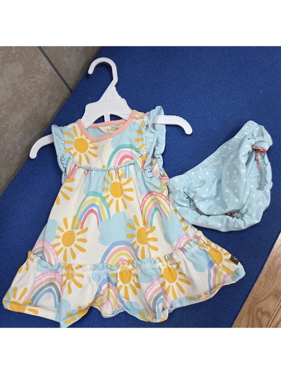 Matilda Jane Other - Matilda Jane Catch The Rays 2pc Baby Dress with Rainbow and Sun Pattern 3-6month